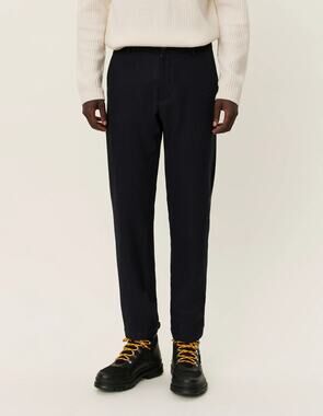LES DEUX Como Reg Wool Suit Pants Dark Navy Melange Straight Fit Men's 31